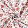 Baumwollstoff Popeline elegante Blumenranken – weiss/beere,  thumbnail number 3