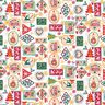 Baumwollstoff Popeline Weihnachtsbilder – weiss/karminrot,  thumbnail number 1