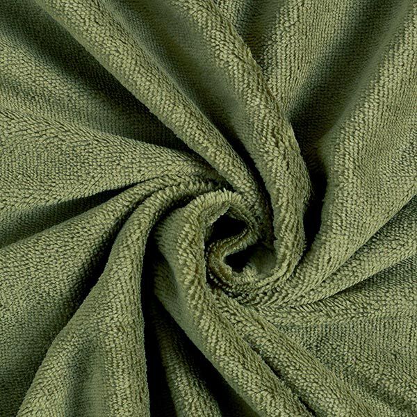 Kuschelfrottee Bambus Uni – oliv – Muster,  image number 1