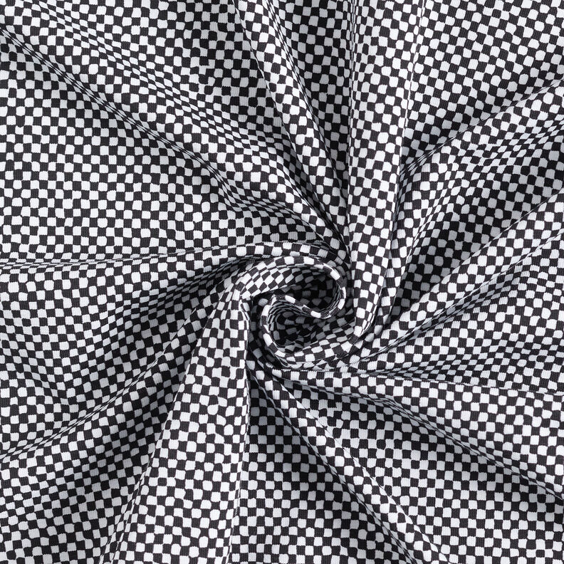 GOTS Baumwolljersey Mini-Karo | TCC x LOOKS by Wolfgang Joop – schwarz/weiss,  image number 5