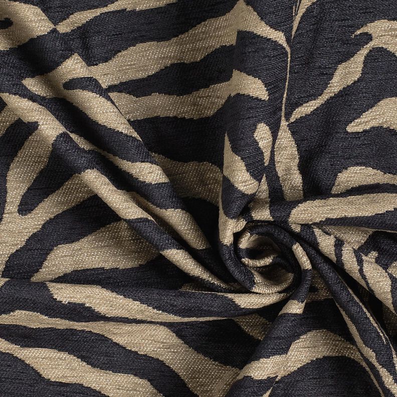 Polsterstoff Jacquard Zebra – khaki/schwarz, image number 3