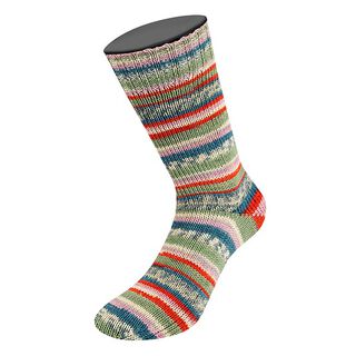 LANDLUST Sockenwolle „Bunte Bänder“, 100g | Lana Grossa – rot/blau, 