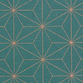 Dekostoff Canvas Artdecosterne – petrol/gold, 