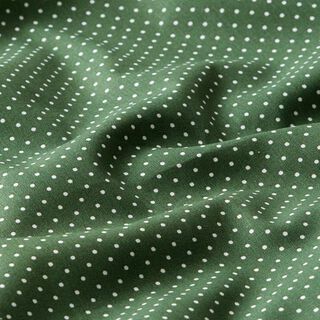 Baumwollpopeline kleine Punkte – dunkelgrün/weiss, 