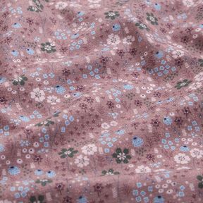 Baumwolljersey Waldblumenwiese Digitaldruck – dunkelaltrosa, 