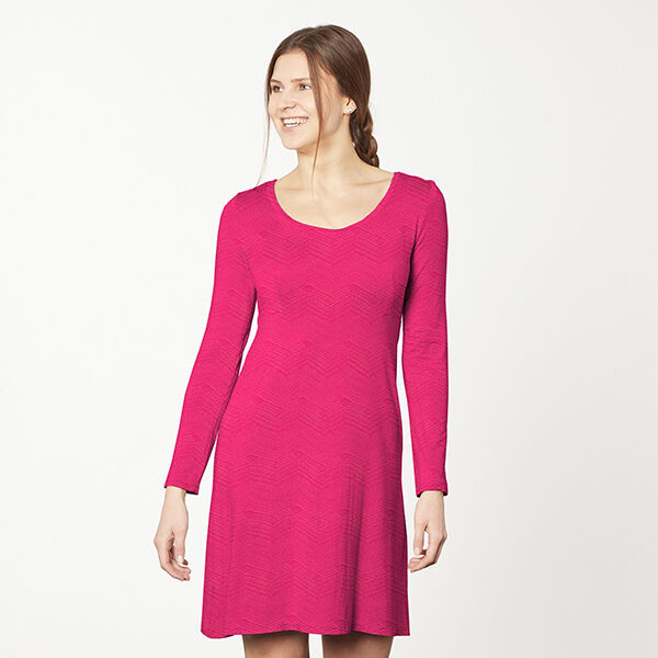 Jacquard Jersey Zick-Zack – intensiv pink | Reststück 50cm
