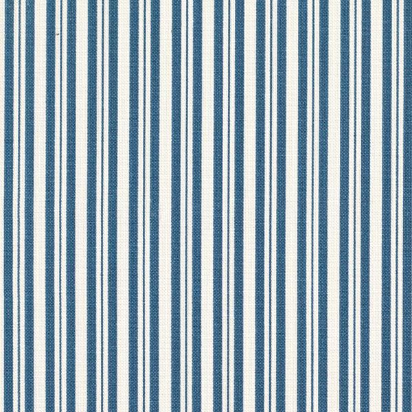 Dekostoff Halbpanama elegante Streifen – jeansblau/wollweiss