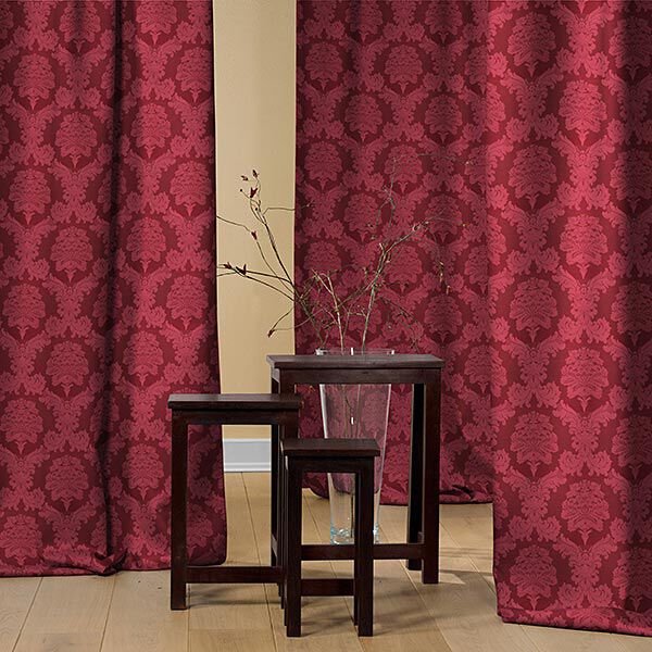 Dekostoff Jacquard Damasco 280 cm – karminrot | Reststück 140cm