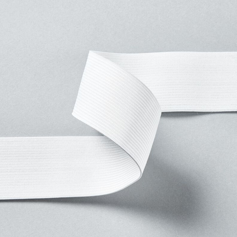 Glattes Gummiband [3 m | 40 mm] – weiss,  image number 2