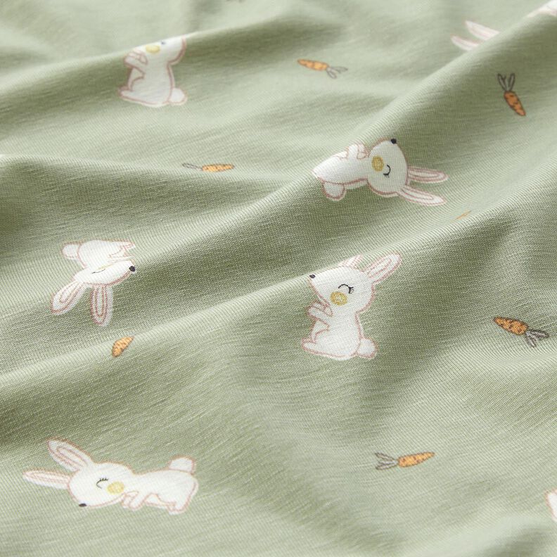 Bambus Baumwolljersey Hase und Möhre – greige, image number 2