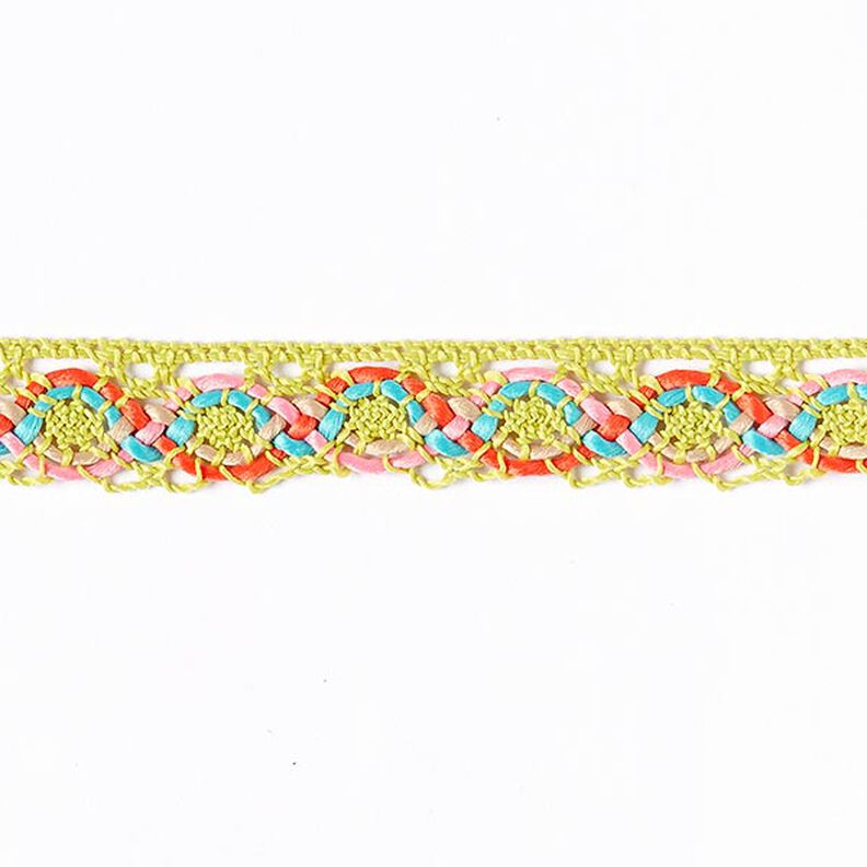 Klöppelspitze Colors [20 mm] - neongrün/türkis,  image number 1