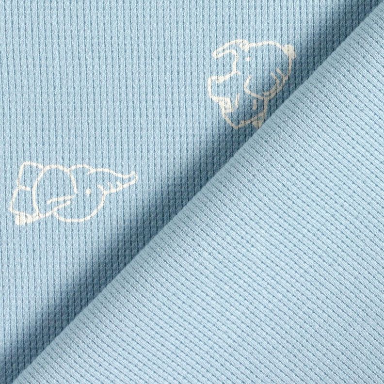 Waffeljersey Baby Elefanten – silberblau, image number 4