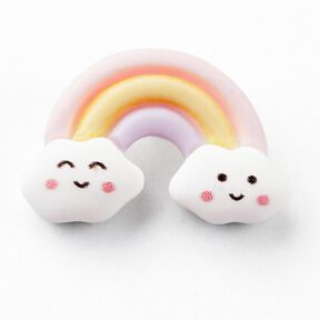 Ösenknopf Regenbogen [Ø 26 mm] – hellrosa/weiss, 