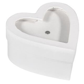 Pappmaschee Geschenkbox mit Schütteldeckel Herz [S] | Rayher – weiss, 