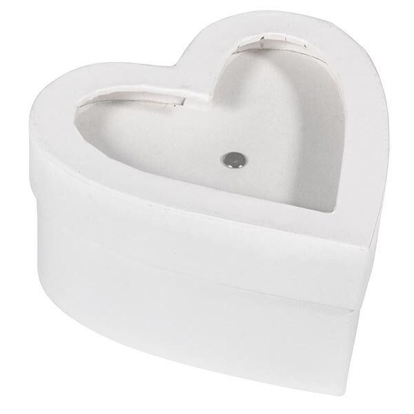 Pappmaschee Geschenkbox mit Schütteldeckel Herz [S] | Rayher – weiss,  image number 1