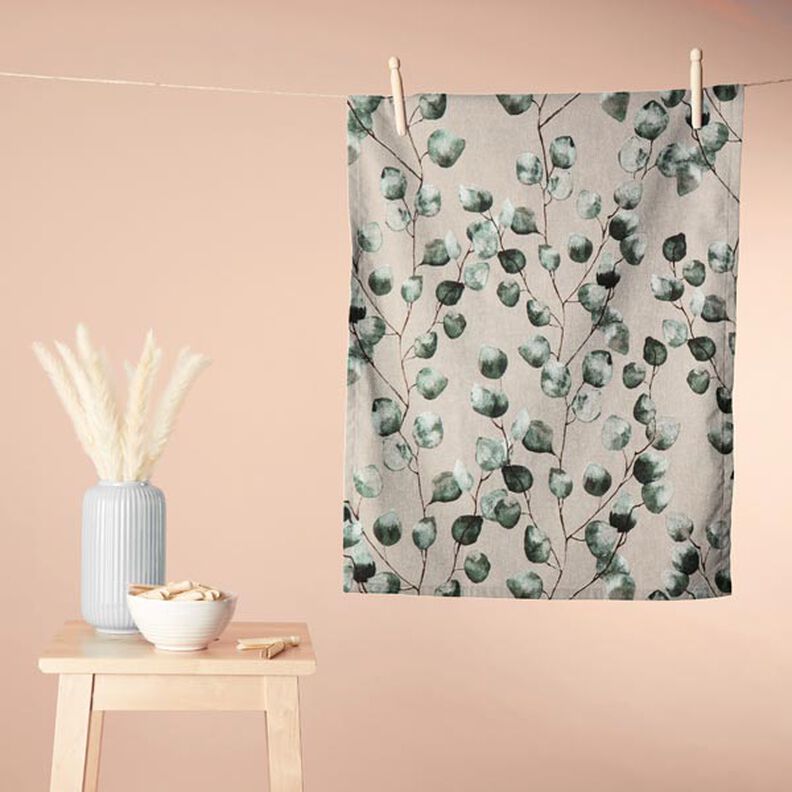Dekostoff Halbpanama Eukalyptus – natur/mint,  image number 6