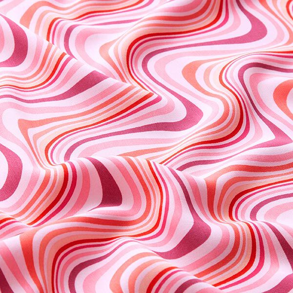 Feines Viskosegewebe Wellen – rosé | Reststück 100cm