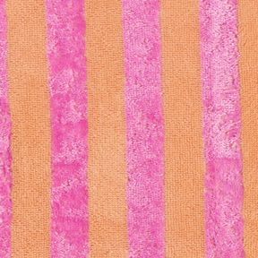 Frotteestoff Bambus Blockstreifen – hellorange/pink, 