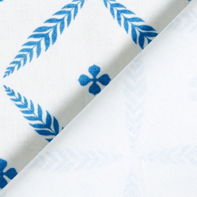Dekostoff Baumwollköper elegante Rauten – weiss/blau, image number 4