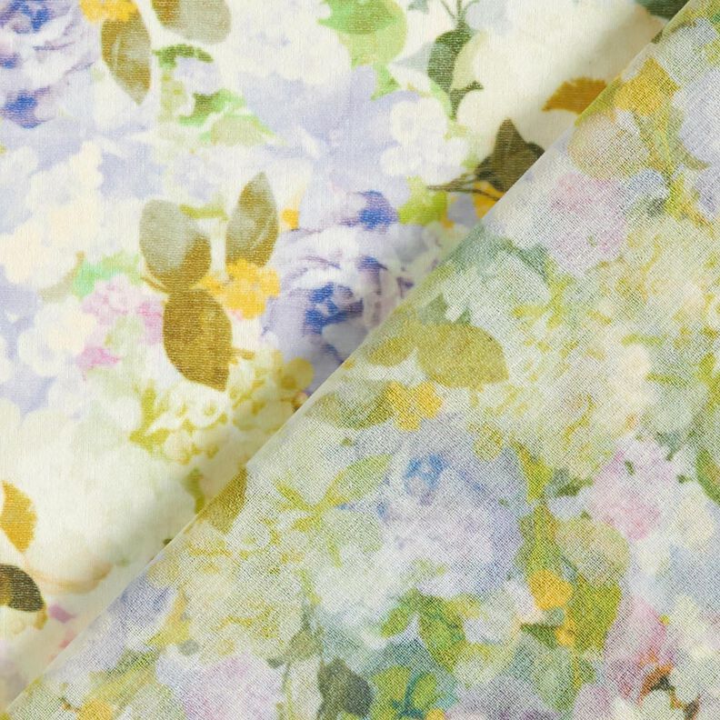 Chiffon Blumenmeer recycelt – pastellviolett/lindgrün,  image number 4