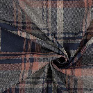 Schottenkaro Stretch – navy/lachs, 
