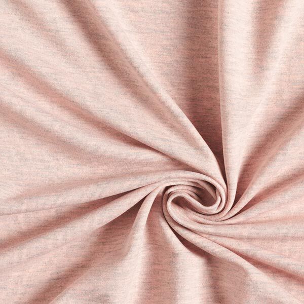 French Terry Fein Melange – rosa/grau | Reststück 100cm