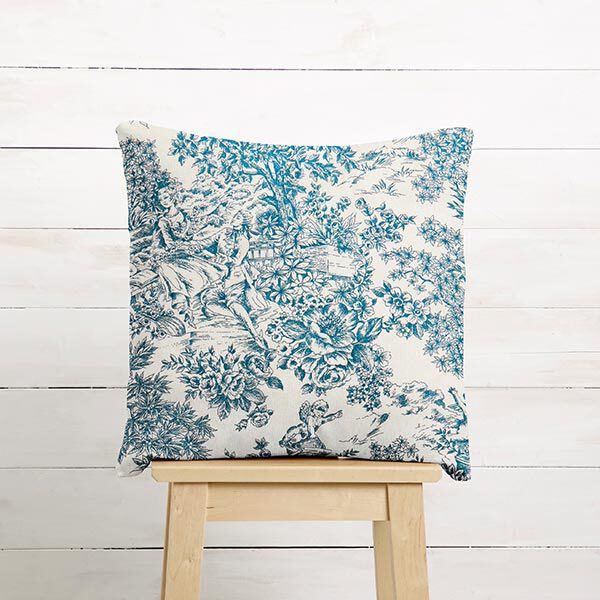 Dekostoff Canvas Toile de Jouy 280 cm – blau,  image number 6