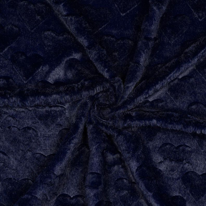 Kunstfell Herzen | Poppy Fabrics – schwarzblau,  image number 3