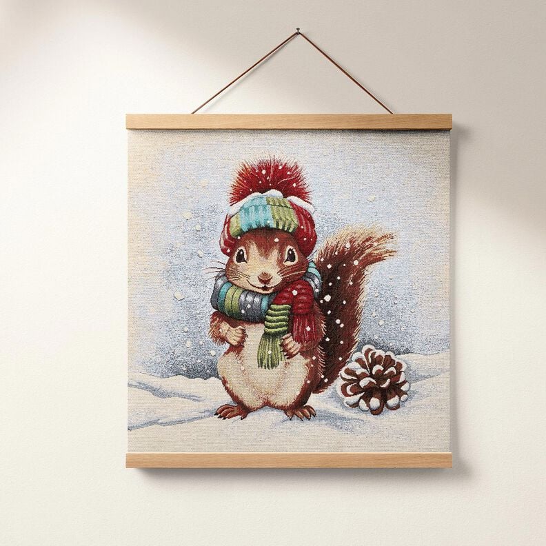 Dekopanel Gobelin niedliches Eichhörnchen – hellbeige/bronze,  image number 6