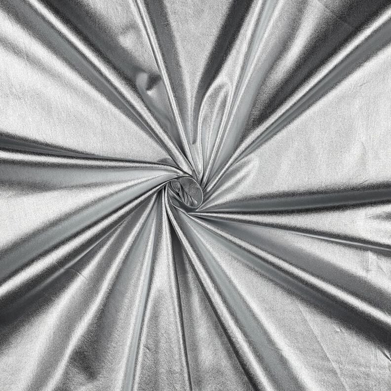 Baumwollpopeline folienveredelt Uni – silber metallic, image number 1
