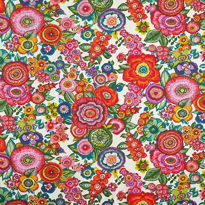 Baumwollstoff Cretonne Floral – rot, image number 1