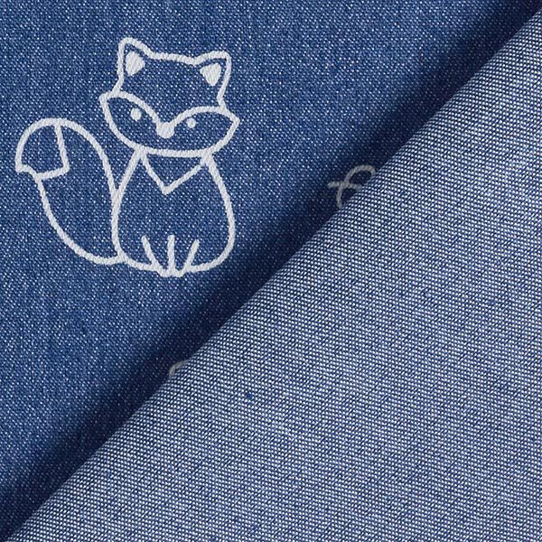 Leichter Jeansstoff Waldtiere – jeansblau | Reststück 50cm