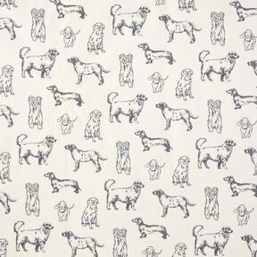 Dekostoff Canvas Hunde – creme/grau, 