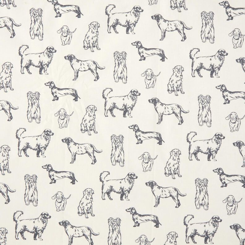 Dekostoff Canvas Hunde – creme/grau,  image number 1