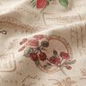 Dekostoff Halbpanama romantische Collage – natur/hellbeere,  thumbnail number 2