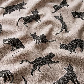 Dekostoff Halbpanama Katzen – schwarz, 