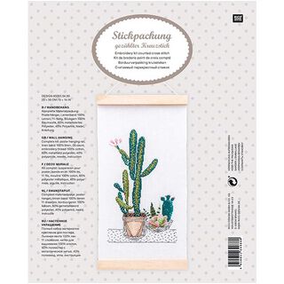 Stickpackung Wandbehang Kakteen [20x36 cm] | RICO DESIGN, 