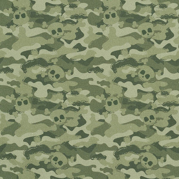 Bio-Baumwollpopeline Camouflage-Totenköpfe – pistazie,  image number 1