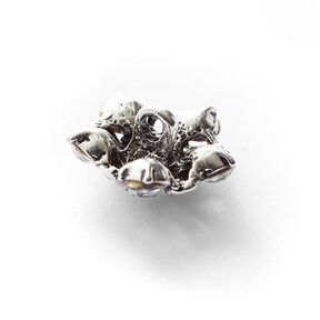 Strass-Metallknopf Öse [ Ø16 mm ] – silber metallic, 