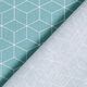 Baumwollstoff Cretonne Kubus – türkis,  thumbnail number 4