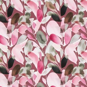 Baumwolljersey Aquarellblüten Digitaldruck – malve/schilf, 