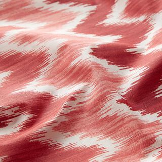 Beschichtete Baumwolle Ikat-Print – rot/weiss, 