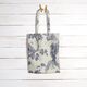 Dekostoff Canvas chinesischer Kranich – sand/jeansblau,  thumbnail number 8