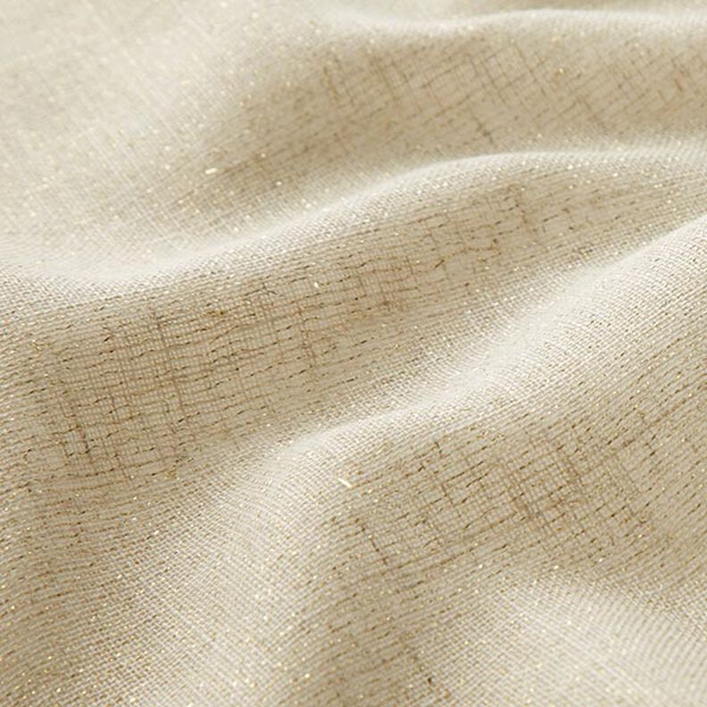 Dekostoff Voile Lurex – natur/gold,  image number 3