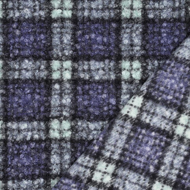 Strick-Bouclé Karo – lila/hellmint, image number 4