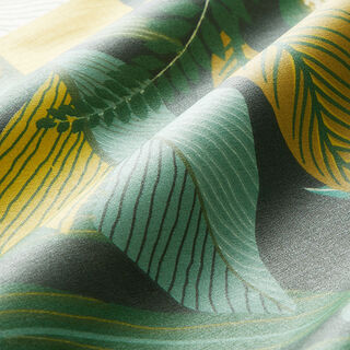 Beschichtete Baumwolle Monstera-Blätter – dunkelgrün | Reststück 100cm