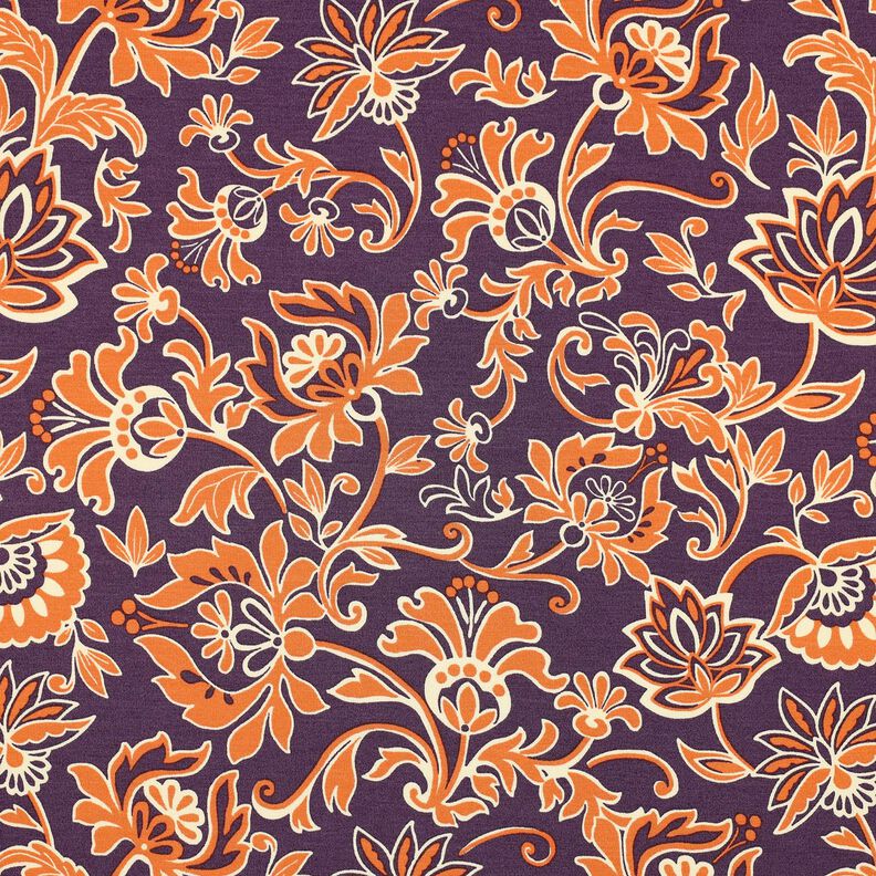 Romanit Jersey Paisleyblumen | Poppy Fabrics – lila, image number 1