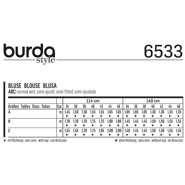 Bluse | Burda 6533 | 34-46,  image number 6