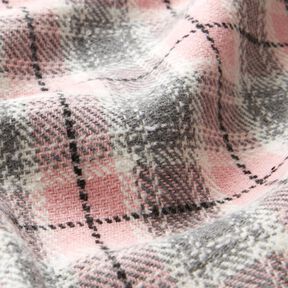 Mantelstoff Karo – rosa/hellgrau, 