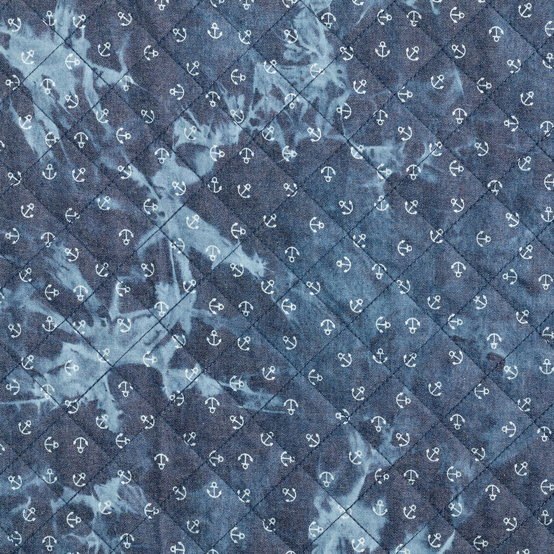 Steppstoff Chambray Anker gebatikt – jeansblau,  image number 6